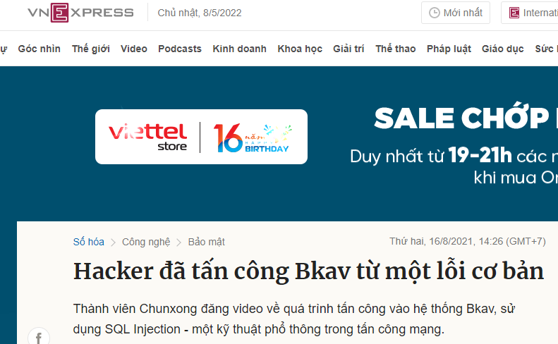 SQL Injection attack